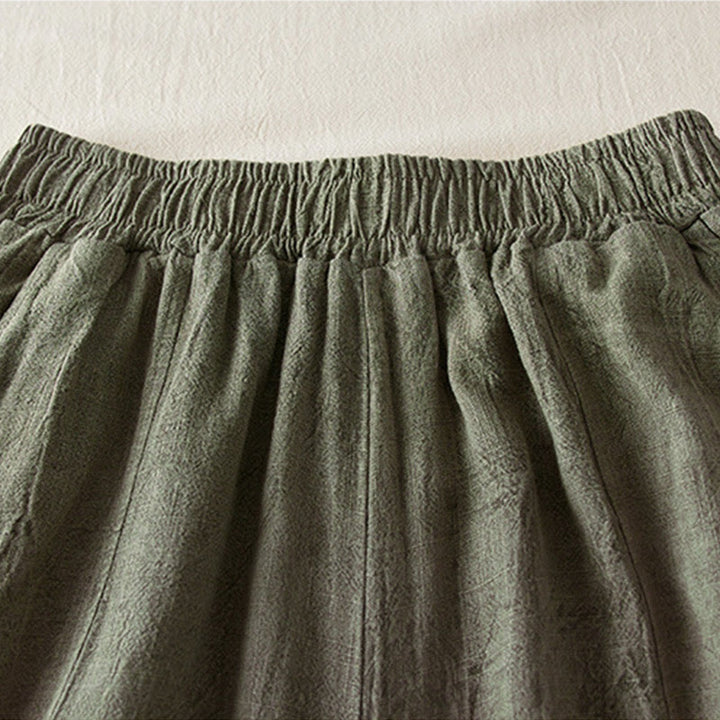 Buddha Stones Casual Loose Straight Leg 7-8 Length Cropped Pants Women's Harem Pants With Pockets - image 14