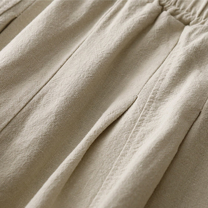 Buddha Stones Casual Plain 7-8 Length Women's Cotton Linen Harem Pants With Pockets - image 3