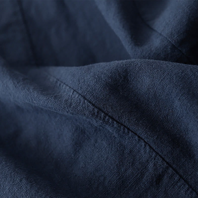 Buddha Stones Casual Plain 7-8 Length Women's Cotton Linen Harem Pants With Pockets - image 20