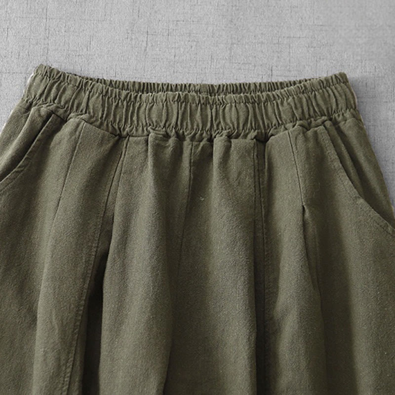 Buddha Stones Casual Plain 7-8 Length Women's Harem Pants With Pockets - image 28
