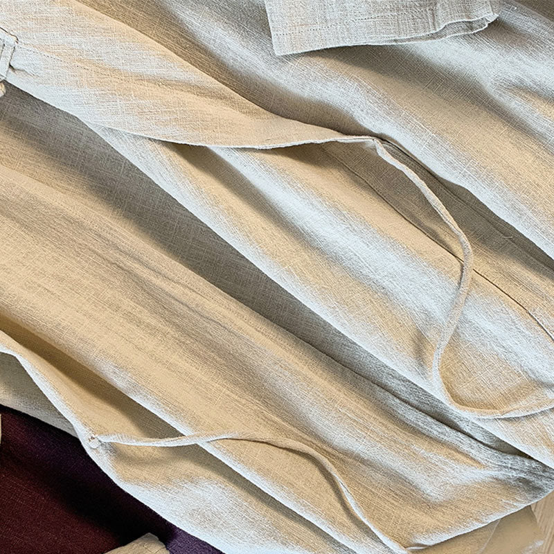 Buddha Stones Casual Women's Plain Frog-Button Stand Collar Design Long Sleeve Shirt - image 15