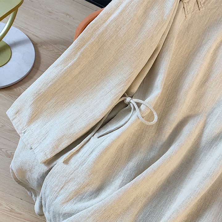 Buddha Stones Casual Women's Plain Frog-Button Stand Collar Design Long Sleeve Shirt - image 14