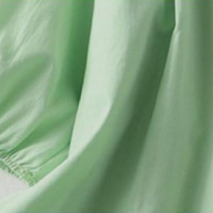 Buddha Stones Casual Plain Frog-Button Women's Ruffle Collar Design Half Sleeve Cotton Linen Shirt - image 17