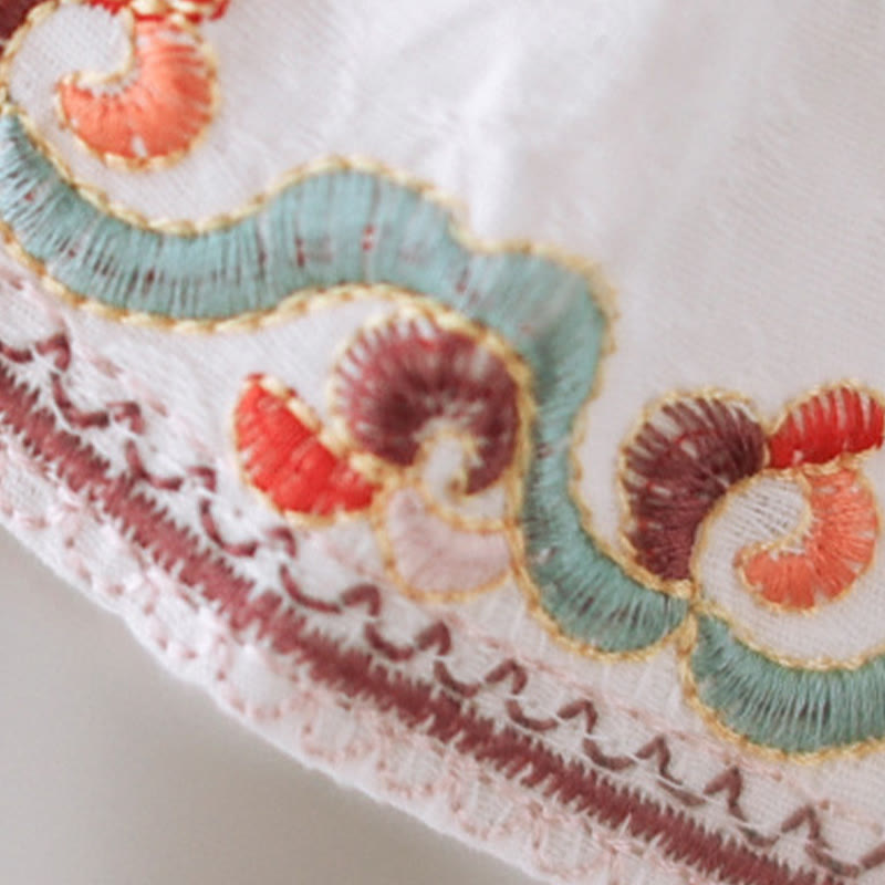 Buddha Stones Casual Jacquard Frog-Button Women's Crew Neck Design Three Quarter Sleeve Cotton Linen Shirt - image 7