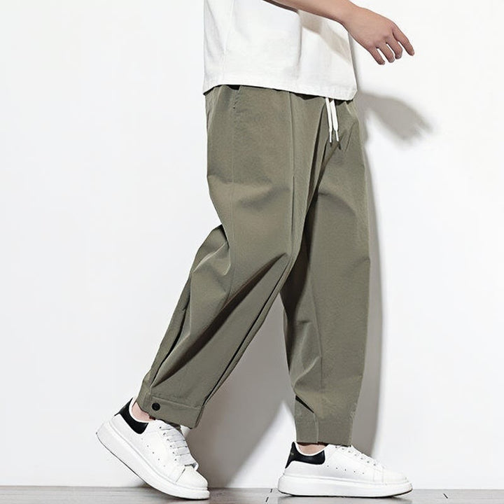 Buddha Stones Casual Solid Color Drawstring Men's Harem Pants With Pockets - image 2