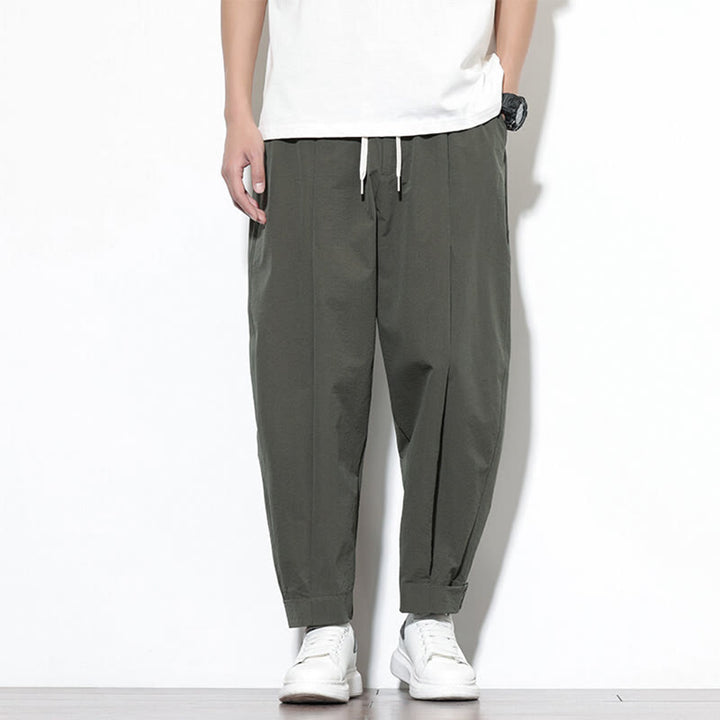Buddha Stones Casual Solid Color Drawstring Men's Harem Pants With Pockets - Olive - US/UK/AU46，EU56 (5XL) - image 17