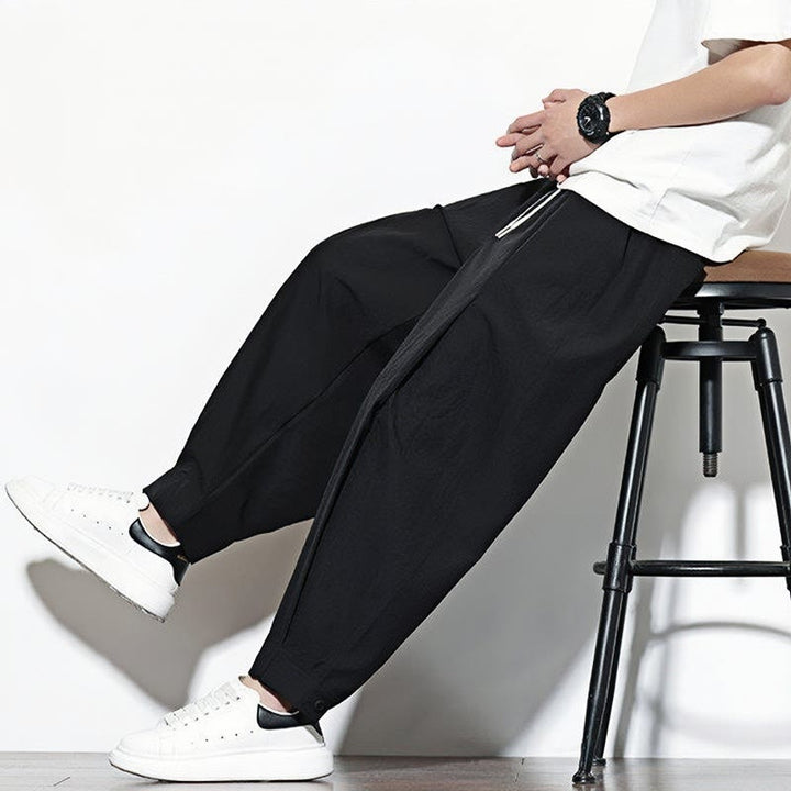 Buddha Stones Casual Solid Color Drawstring Men's Harem Pants With Pockets - image 15