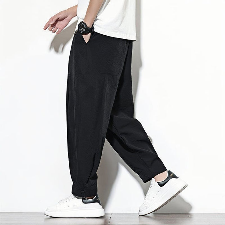 Buddha Stones Casual Solid Color Drawstring Men's Harem Pants With Pockets - image 14