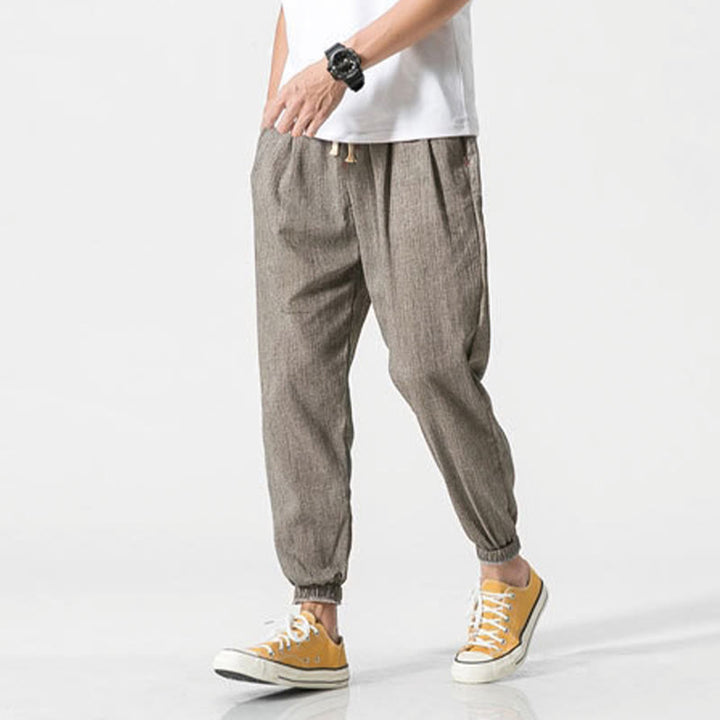 Buddha Stones Simple Drawstring Design Men's Pants With Pockets