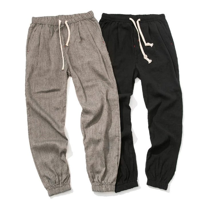 Buddha Stones Simple Drawstring Design Men's Pants With Pockets