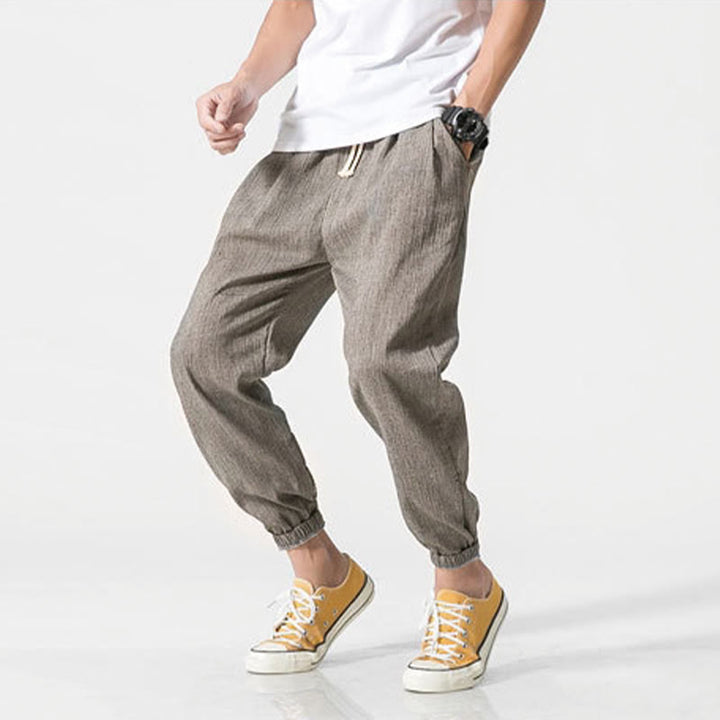Buddha Stones Simple Drawstring Design Men's Pants With Pockets