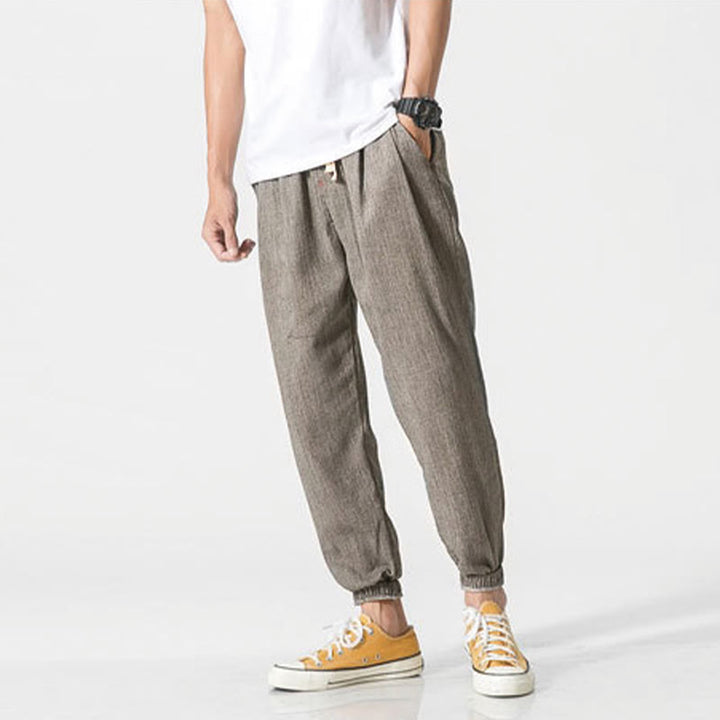 Buddha Stones Simple Drawstring Design Men's Pants With Pockets