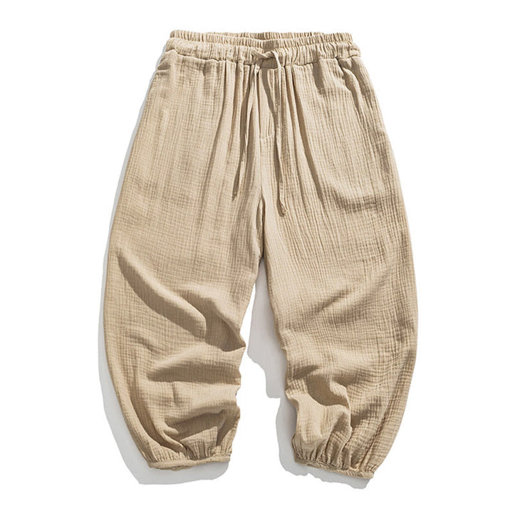 Buddha Stones Soft Solid Color Drawstring Cotton Men's Pants With Pockets - image 12