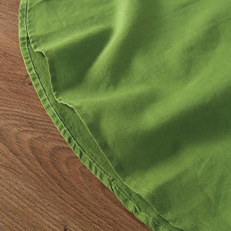 Buddha Stones Soft Embroidery Crane Pattern Stand Collar Cotton Linen Half Button Men's Shirt - image 16