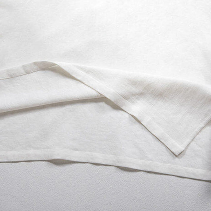 Buddha Stones White Frog-button Linen Three Quarter Sleeve Men's Shirt - image 4