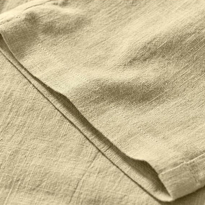 Buddha Stones Drawstring Simple Design 7-8 Length Cotton Linen Men's Pants With Pockets - image 19