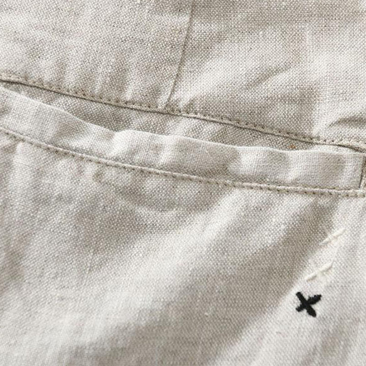 Buddha Stones Solid Color Drawstring Linen Men's Shorts With Pockets - image 13