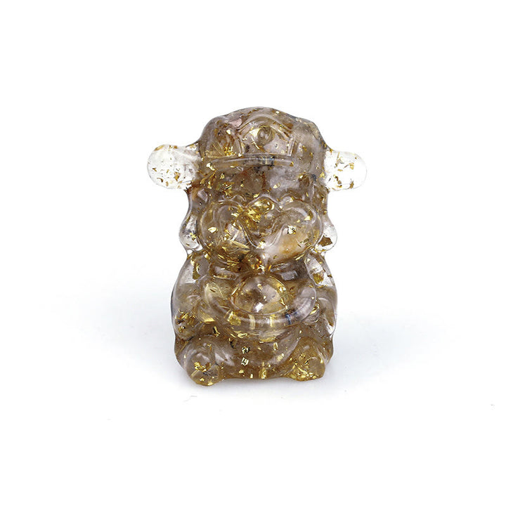 Buddha Stones God of Wealth Amethyst Crystal Resin Energy Fortune Home Decoration - Rutilated Quartz 5.6*4.7*3.5cm - image 20