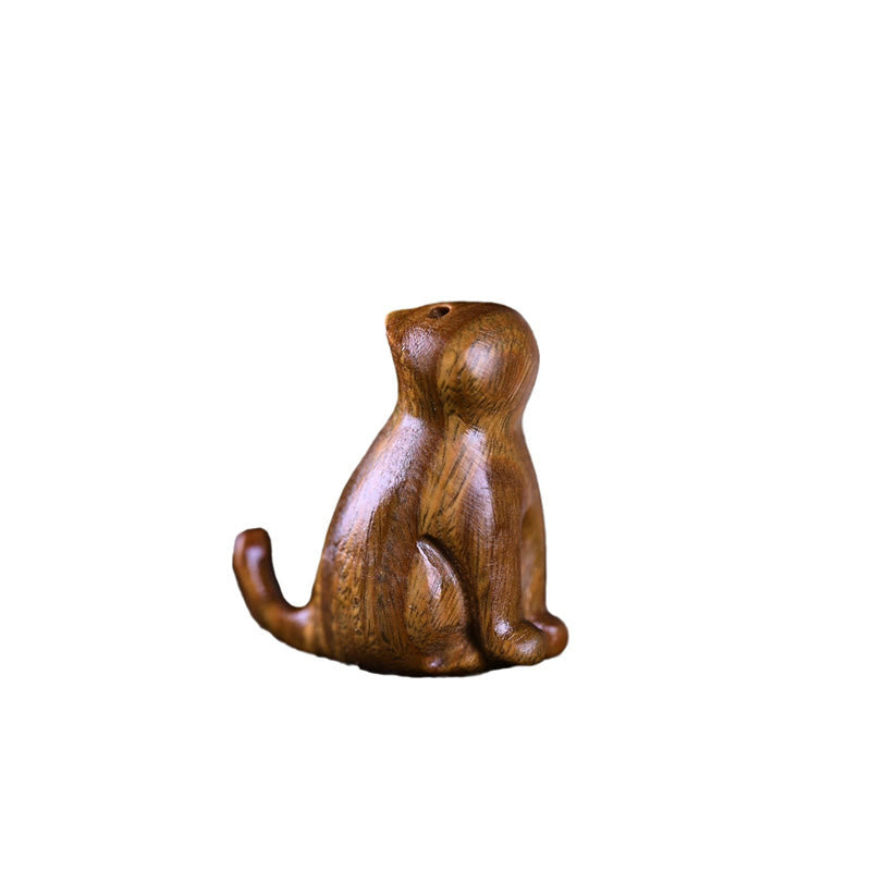 Buddha Stones Small Leaf Red Sandalwood Ebony Wood Sandalwood Green Sandalwood Lucky Mini Cat Deer Sooth Phone Hanging Decoration - image 13
