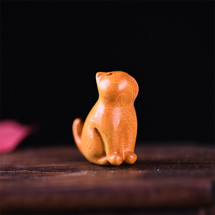 Buddha Stones Small Leaf Red Sandalwood Ebony Wood Sandalwood Green Sandalwood Lucky Mini Cat Deer Sooth Phone Hanging Decoration - image 17