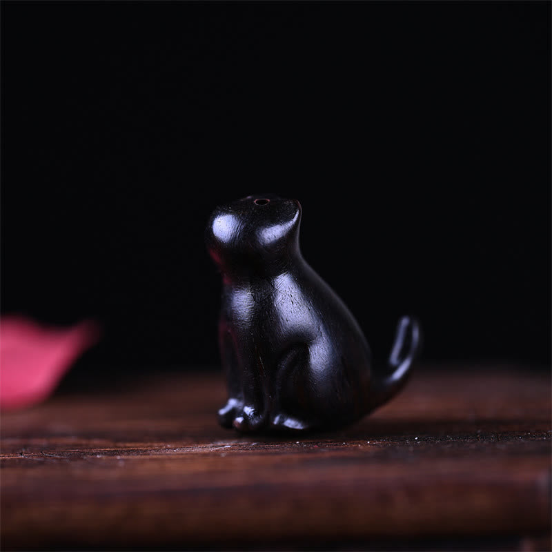 Buddha Stones Small Leaf Red Sandalwood Ebony Wood Sandalwood Green Sandalwood Lucky Mini Cat Deer Sooth Phone Hanging Decoration - image 20