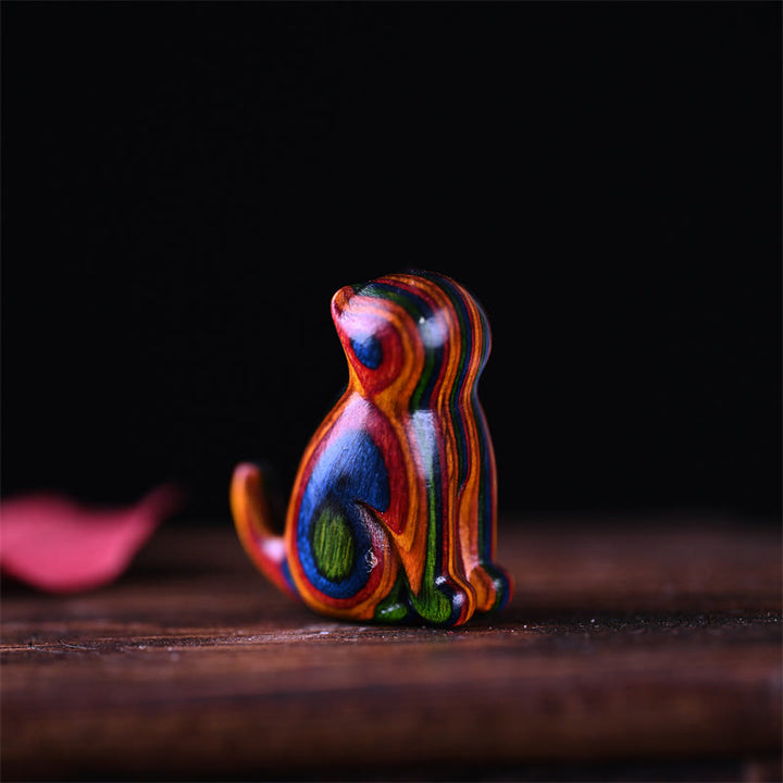 Buddha Stones Small Leaf Red Sandalwood Ebony Wood Sandalwood Green Sandalwood Lucky Mini Cat Deer Sooth Phone Hanging Decoration - image 3