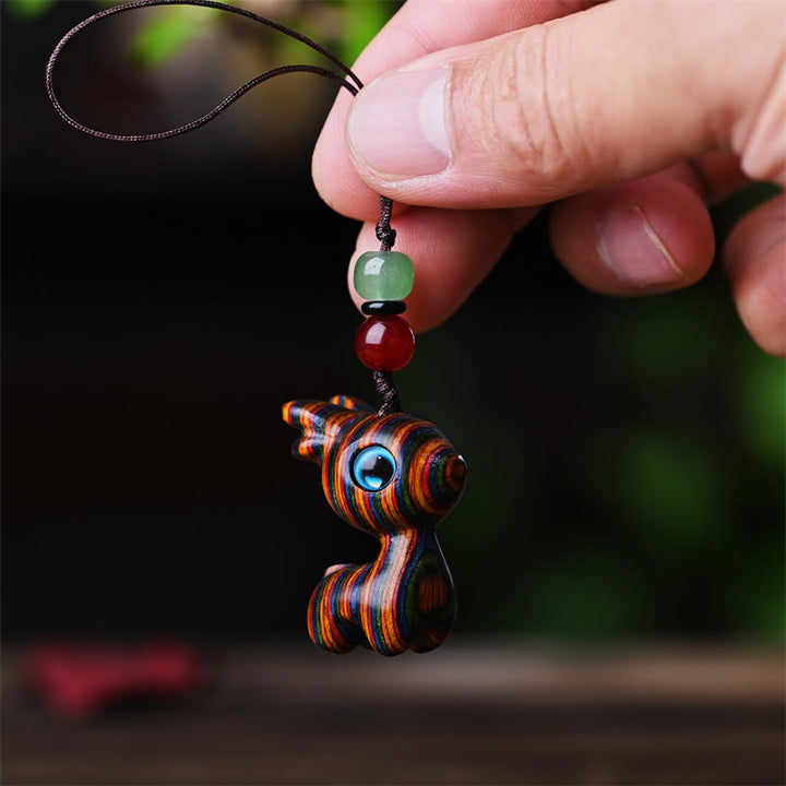 Buddha Stones Small Leaf Red Sandalwood Ebony Wood Sandalwood Green Sandalwood Lucky Mini Cat Deer Sooth Phone Hanging Decoration - image 24