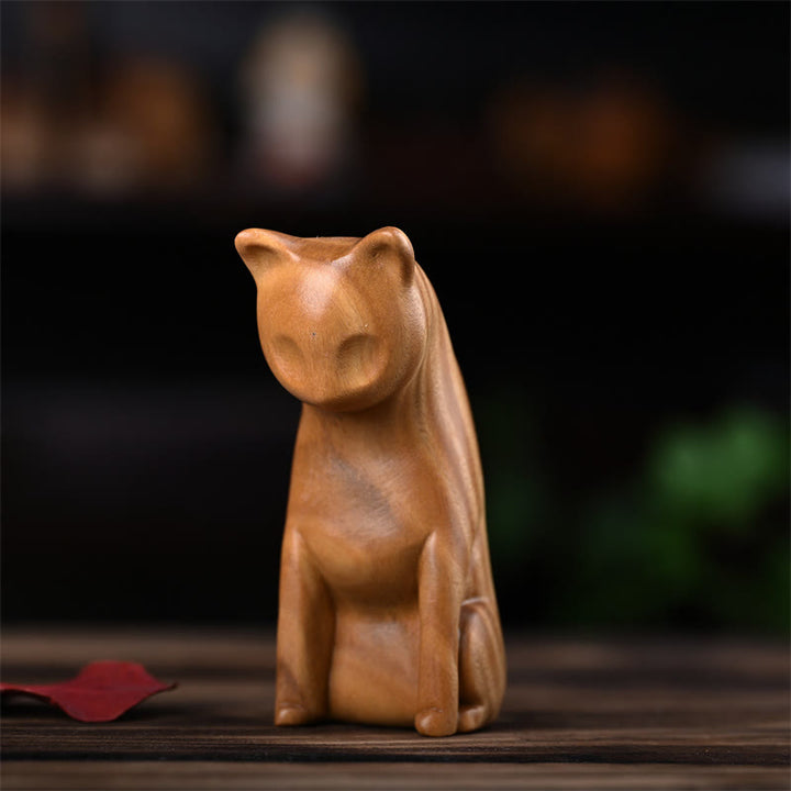 Buddha Stones Small Cat Mouse Green Sandalwood African Red Rosewood Peace Home Decoration - image 11