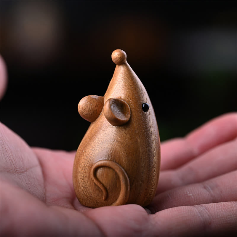 Buddha Stones Small Cat Mouse Green Sandalwood African Red Rosewood Peace Home Decoration - image 18