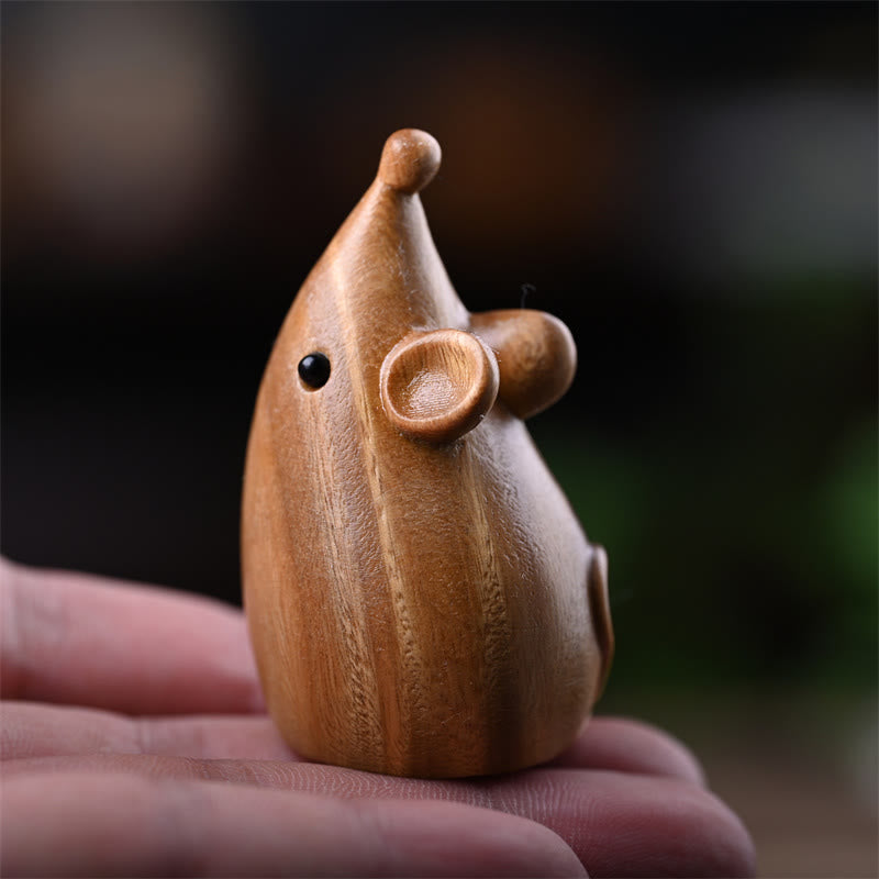 Buddha Stones Small Cat Mouse Green Sandalwood African Red Rosewood Peace Home Decoration - image 21