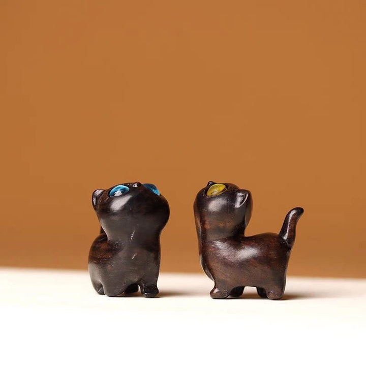 Buddha Stones Green Sandalwood Ebony Wood Sandalwood Small Leaf Red Sandalwood Mini Lucky Cat Peace Decoration - image 34