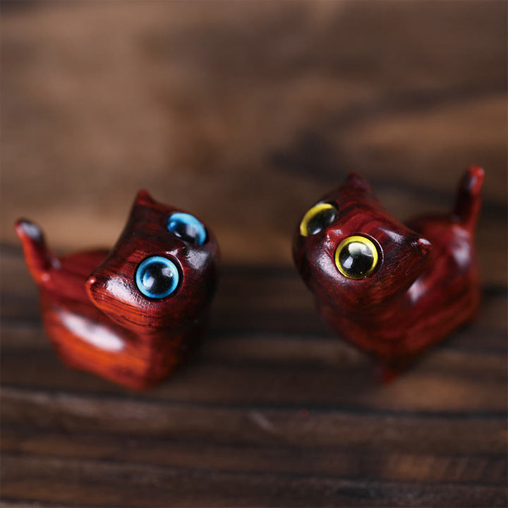 Buddha Stones Green Sandalwood Ebony Wood Sandalwood Small Leaf Red Sandalwood Mini Lucky Cat Peace Decoration - image 38