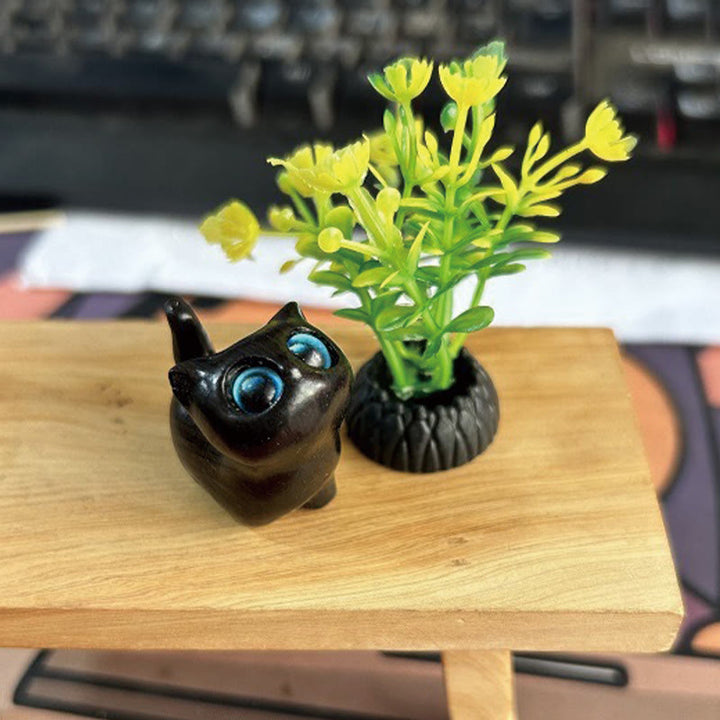Buddha Stones Green Sandalwood Ebony Wood Sandalwood Small Leaf Red Sandalwood Mini Lucky Cat Peace Decoration - image 12