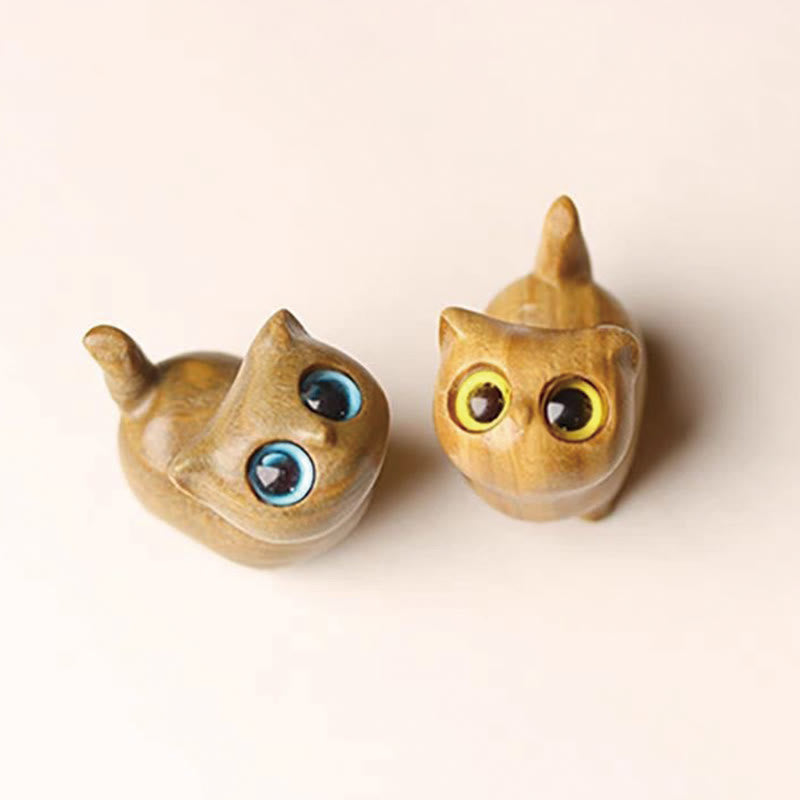 Buddha Stones Green Sandalwood Ebony Wood Sandalwood Small Leaf Red Sandalwood Mini Lucky Cat Peace Decoration - image 40
