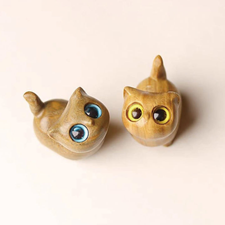 Buddha Stones Green Sandalwood Ebony Wood Sandalwood Small Leaf Red Sandalwood Mini Lucky Cat Peace Decoration - image 40
