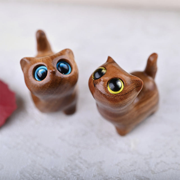 Buddha Stones Green Sandalwood Ebony Wood Sandalwood Small Leaf Red Sandalwood Mini Lucky Cat Peace Decoration - image 28