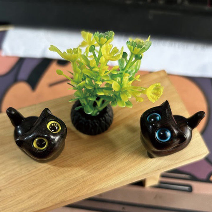 Buddha Stones Green Sandalwood Ebony Wood Sandalwood Small Leaf Red Sandalwood Mini Lucky Cat Peace Decoration - image 33