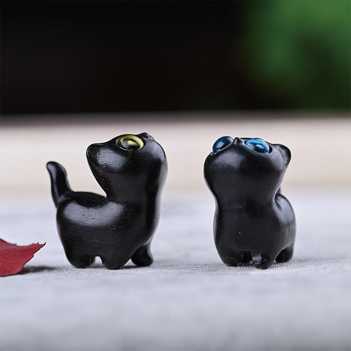 Buddha Stones Green Sandalwood Ebony Wood Sandalwood Small Leaf Red Sandalwood Mini Lucky Cat Peace Decoration - image 36
