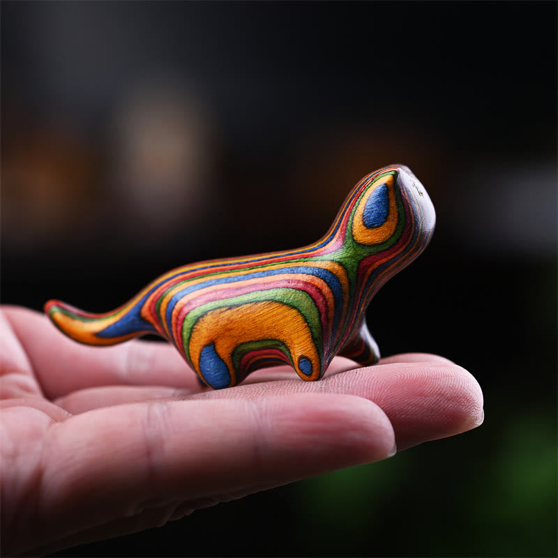 Buddha Stones Green Sandalwood Small Leaf Red Sandalwood Ebony Wood Rainbow Wood Lucky Mini Walking Cat Positive Decoration - Rainbow Wood Cat 7.3*2*3.3cm - image 15