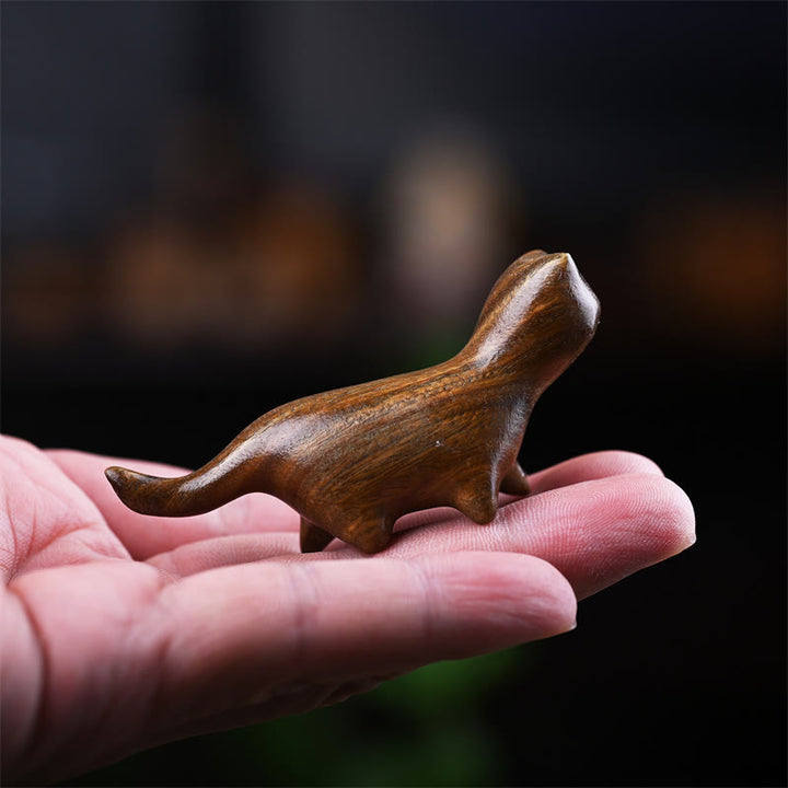 Buddha Stones Green Sandalwood Small Leaf Red Sandalwood Ebony Wood Rainbow Wood Lucky Mini Walking Cat Positive Decoration - image 4