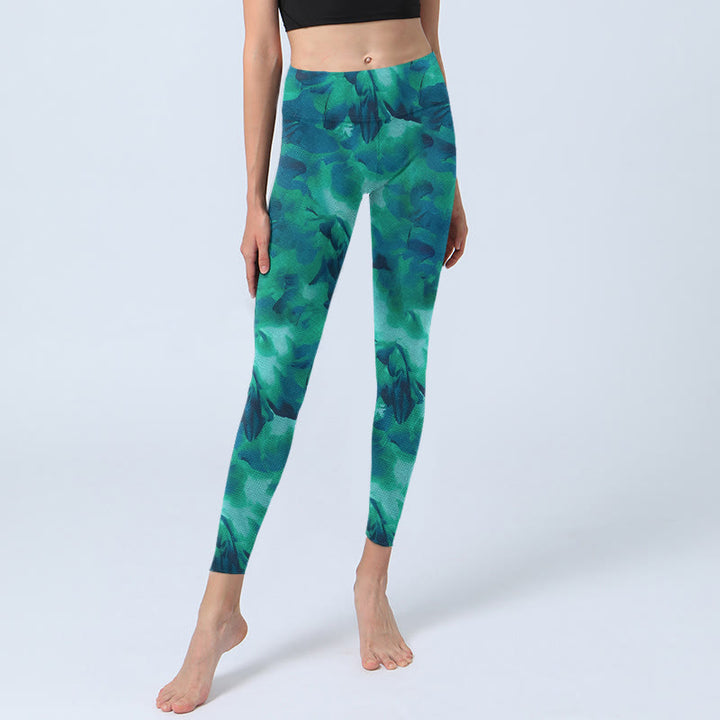 Buddha Stones Floral Print Gym Leggings Women's Yoga Pants - image 6