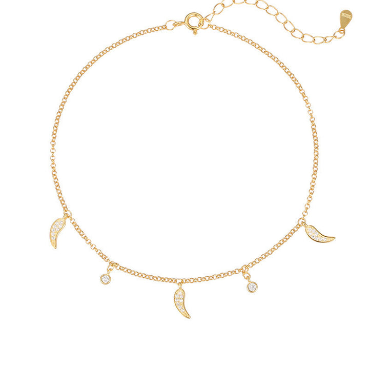 Buddha Stones 925 Sterling Silver Zircon Little Pepper Charm Protection Anklet - image 9