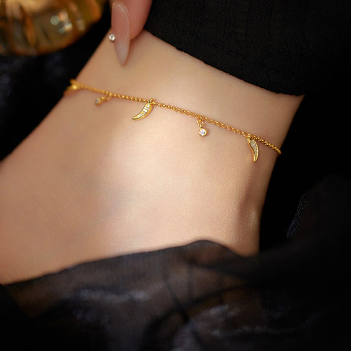 Buddha Stones 925 Sterling Silver Zircon Little Pepper Charm Protection Anklet - image 4