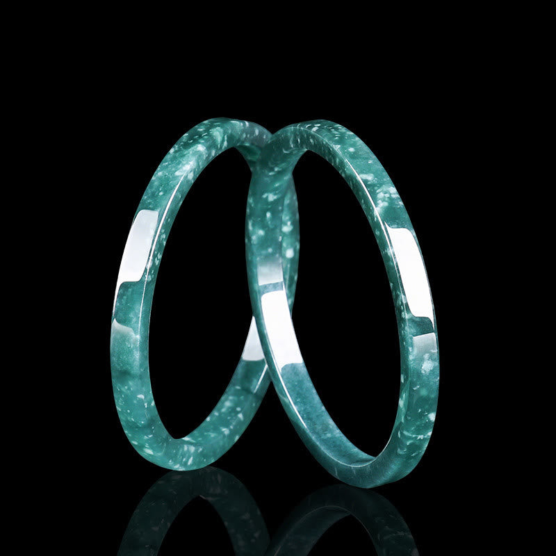 Buddha Stones Natural Jade Abundance Thin Bracelet Bangle - image 1