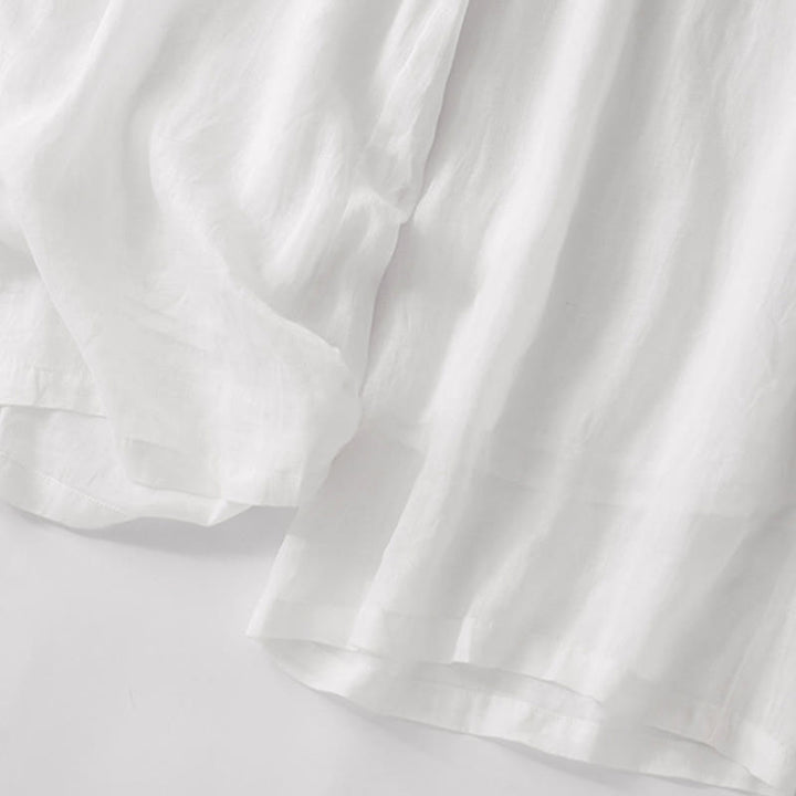 Buddha Stones Summer Embroidery Double Layer Cotton Linen Women's Wide Leg Pants With Pockets - image 28