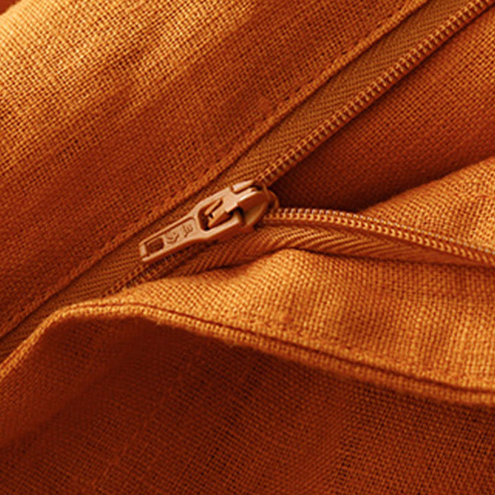 Buddha Stones Summer Casual Simple Design Linen Women's Wide Leg Pants With Zipper Pockets - image 24