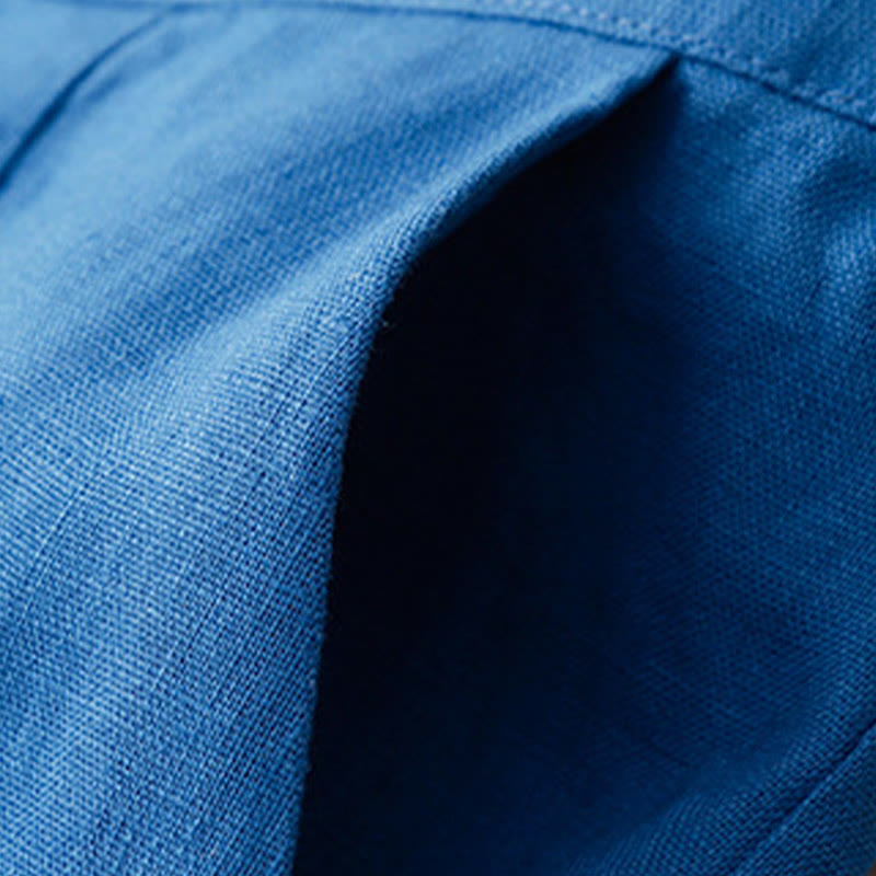 Buddha Stones Summer Casual Simple Design Linen Women's Wide Leg Pants With Zipper Pockets - image 19