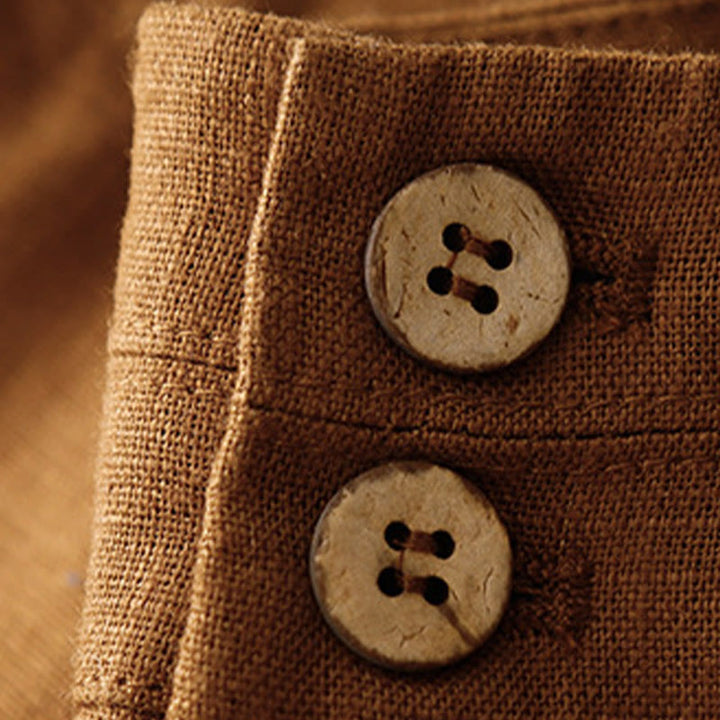 Buddha Stones Summer Casual Simple Design Linen Women's Wide Leg Pants With Zipper Pockets - image 33