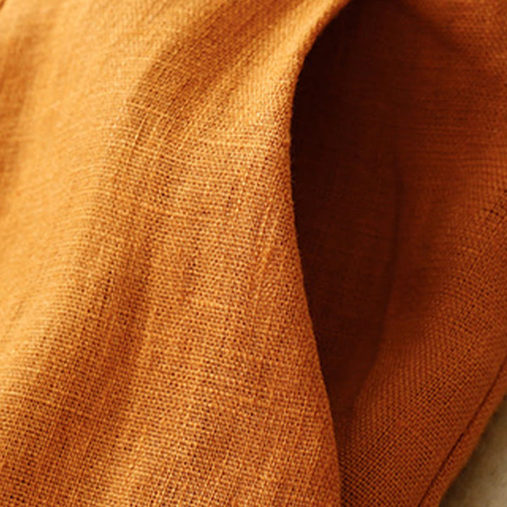 Buddha Stones Summer Casual Simple Design Linen Women's Wide Leg Pants With Zipper Pockets - image 23