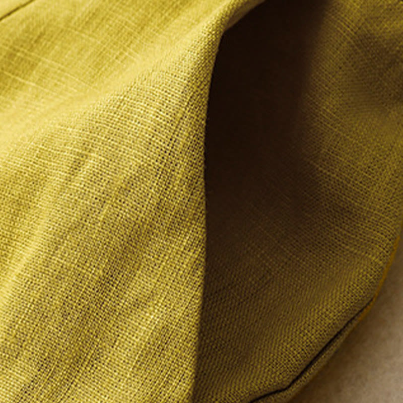 Buddha Stones Summer Casual Simple Zipper Design Linen Women's Wide Leg Pants With Pockets - image 53